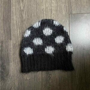 Marni Black and White Kids Polka Dot Hat